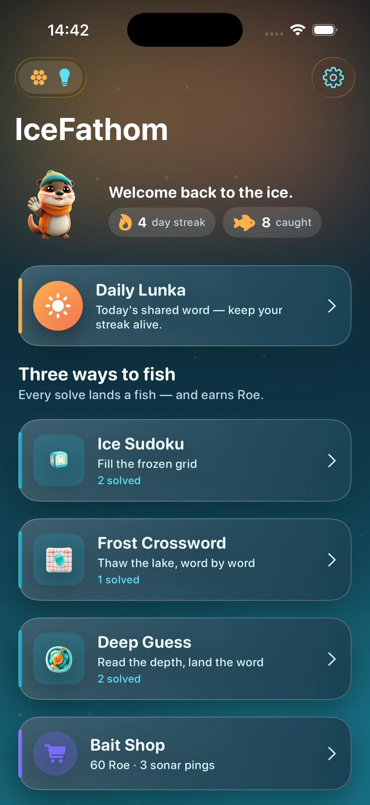 Lake hub with Fathom and daily card