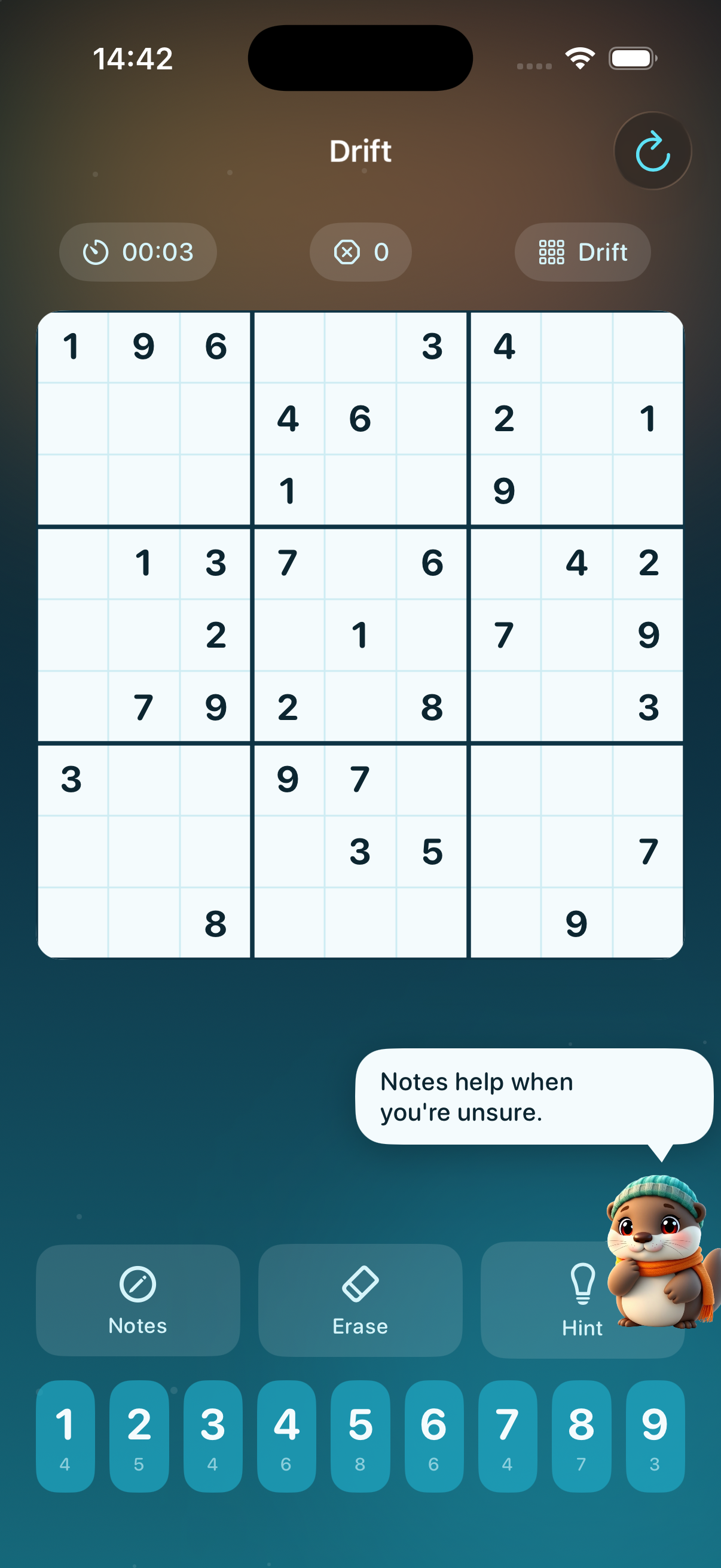 Ice Sudoku board